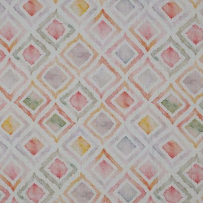 Tissu Double gaze Losanges décolorés sur fond Blanc - Par 10 cm