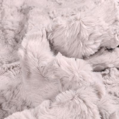 Tissu Fausse fourrure Lincia sur fond Gris clair - Par 10 cm