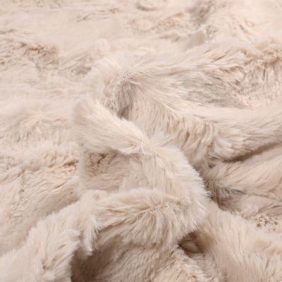 Tissu Fausse fourrure Lincia Ecru - Par 10 cm