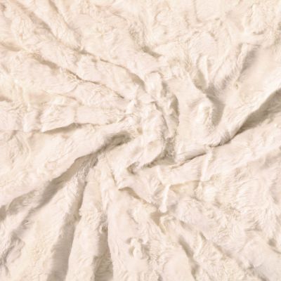 Tissu Fausse fourrure Camouflage Ecru - Par 10 cm