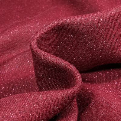 Tissu Sweat Paillettes Lie de vin - Par 10 cm