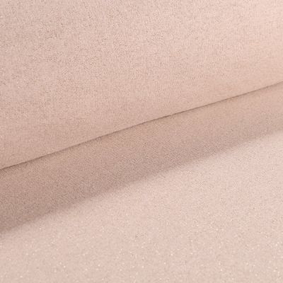 Tissu Sweat Paillettes dorées sur fond Nude - Par 10 cm
