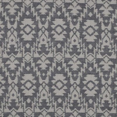 Tissu Jacquard Double gaze Ethnique marine sur fond Ecru - Par 10 cm