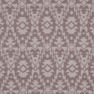 Tissu Jacquard Double gaze Ethnique lilas sur fond Ecru - Par 10 cm