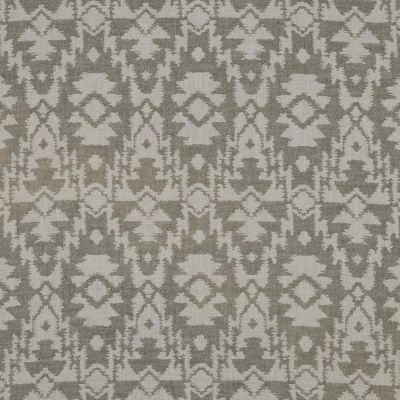 Tissu Jacquard Double gaze Ethnique vert sur fond Ecru - Par 10 cm