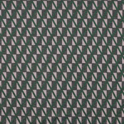 Tissu Jersey Milano Géo sur fond Gris anthracite chiné - Par 10 cm