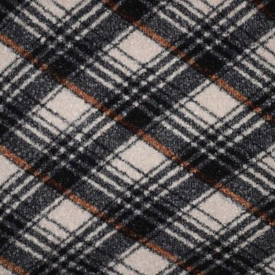 Tissu Bouclette motif tartan sur fond Beige - Par 10 cm