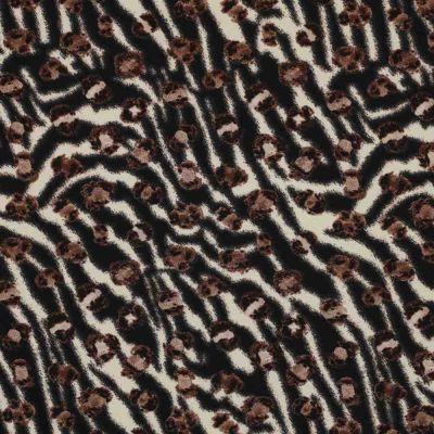 Tissu Polyester Stretch Felindra brun chocolat sur fond Beige - Par 10 cm