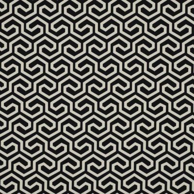 Tissu Polyester Stretch Graph sur fond Noir - Par 10 cm