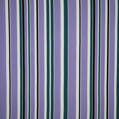 Tissu Viscose légère Rayé blanc et canard sur fond Lilas - Par 10 cm