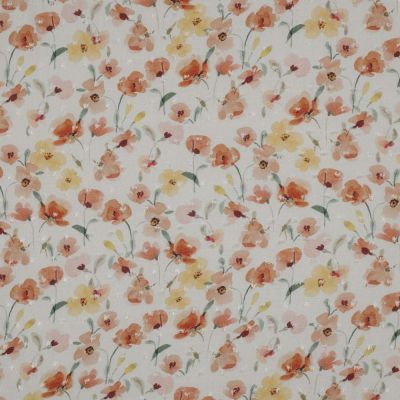 Tissu Viscose plumetis Petites fleurs sur fond Blanc - Par 10 cm