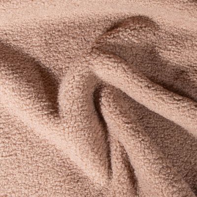 Tissu Bouclette Teddy envers Polaire uni Beige - Par 10 cm