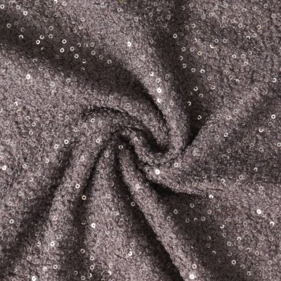 Tissu Fausse fourrure Bouclette Néora à sequin uni  Gris - Par 10 cm
