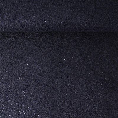 Tissu Fausse fourrure Bouclette Néora à sequin uni  Bleu marine - Par 10 cm