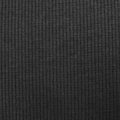 Tissu Bord côte uni Noir - Par 10 cm