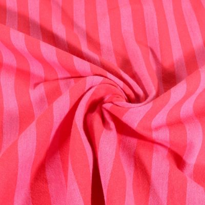 Tissu Coton rayé fil teint Rouge - Par 10 cm