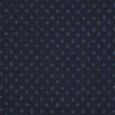 Tissu Jeans Denim pois Nolyn bleu clair sur fond Bleu marine - Par 10 cm