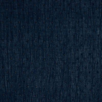 Tissu Crépon Strie Dorés Bleu marine - Par 10 cm