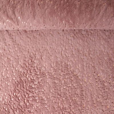 Tissu Fausse fourrure Sherpa Hermione uni Vieux rose - Par 10 cm