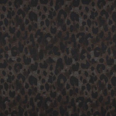 Tissu Jersey Milano Donatella léopard sur fond Marron chocolat - Par 10 cm
