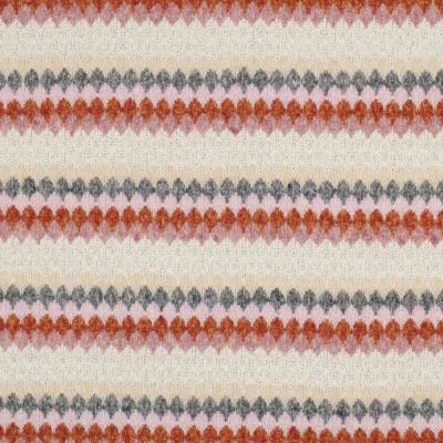 Tissu Maille Jersey rayures Mistral multicolore sur fond Beige sable - Par 10 cm