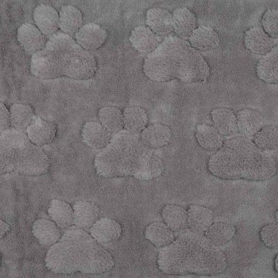 Tissu Fausse fourrure Misha patoune uni Gris - Par 10 cm
