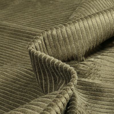 Tissu Velours Grosses côtes Vert kaki - Par 10 cm