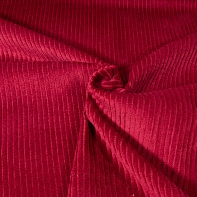 Tissu Velours Grosses côtes Bordeaux - Par 10 cm