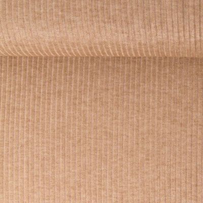 Tissu Maille côtelé pailleté Naëlle uni Camel - Par 10 cm