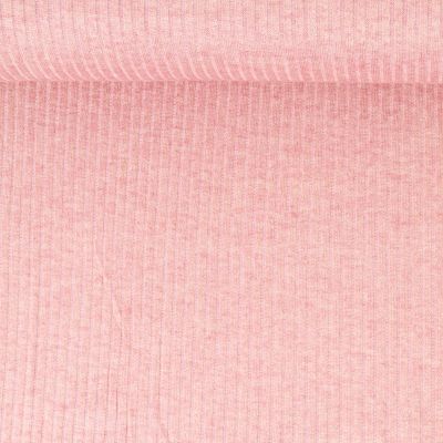 Tissu Maille côtelé pailleté Naëlle uni Rose - Par 10 cm