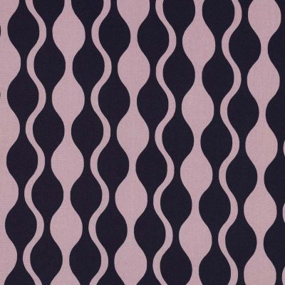Tissu EcoVero Viscose Wavy sur fond Noir - Par 10 cm