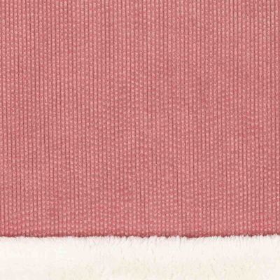 Tissu Velours Côtelé envers Doudou Cosy uni Rose poudré - Par 10 cm