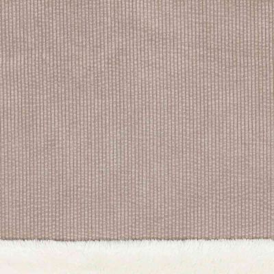 Tissu Velours Côtelé envers Doudou Cosy uni Taupe - Par 10 cm