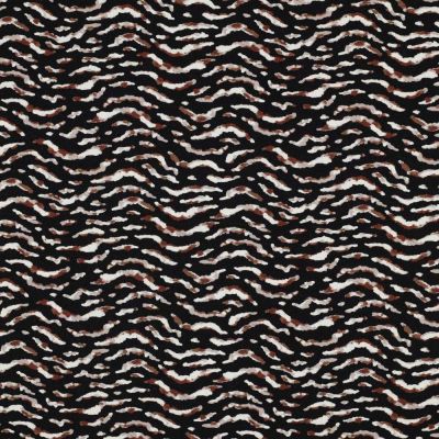 Tissu Jersey Viscose imprimé digital Zébré sur fond Noir - Par 10 cm
