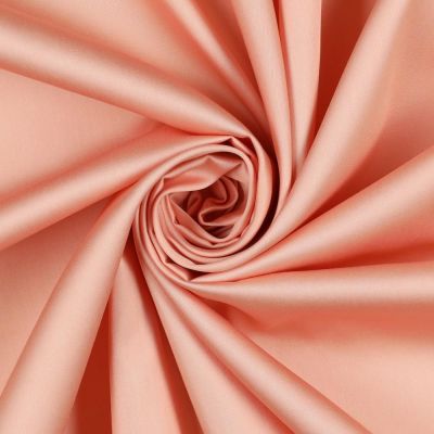 Tissu Satin de Coton uni Pêche - Par 10 cm