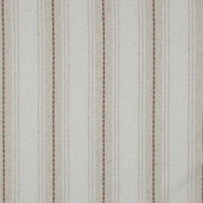 Tissu Lin mélangé Rayures camel sur fond Ecru - Par 10 cm