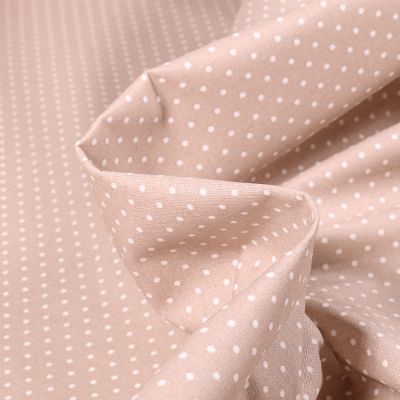 Tissu Coton enduit Little dots sur fond Beige - Par 10 cm