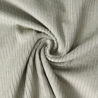 Tissu Velours Côtelé lavé Garance uni Vert amande - Par 10 cm