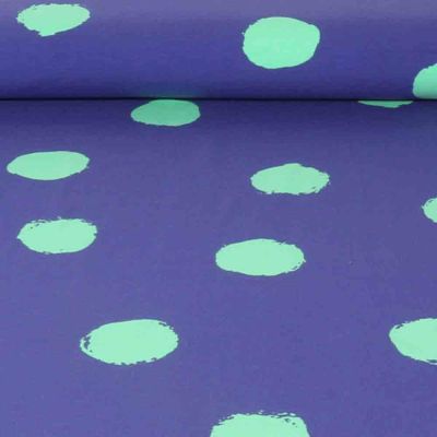 Tissu Jersey Coton Géométrique sur fond Bleu foncé - Par 10 cm