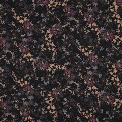Tissu Viscose extensible Miel sur fond Noir - Par 10 cm