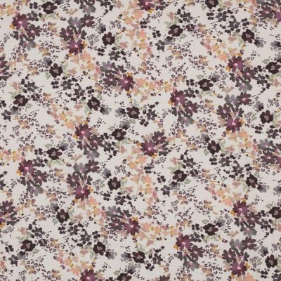 Tissu Viscose extensible Miel sur fond Blanc - Par 10 cm