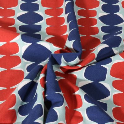 Tissu Viscose EcoVero Totem Graphique sur fond Vert menthe clair - Par 10 cm