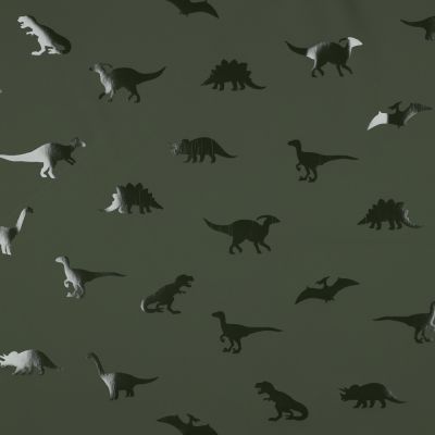 Tissu Imperméable dino brillant Timo sur fond Vert profond - Par 10 cm