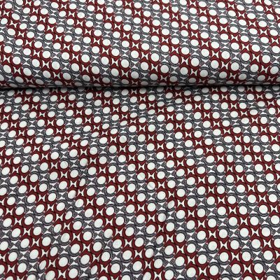 Tissu Viscose Lettra A sur fond Bordeaux - Par 10 cm