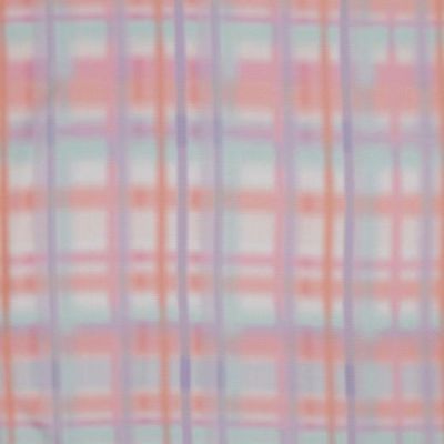 Tissu Viscose Digital Carreaux batik Saumon sur fond Blanc - Par 10 cm