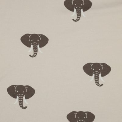 Tissu Jersey Coton Tête d&#039;élephant sur fond Beige clair - Par 10 cm