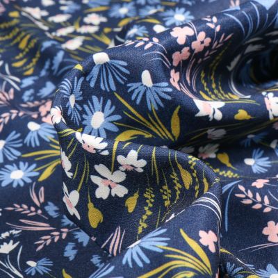 Tissu Softshell Florance sur fond Bleu nuit - Par 10 cm