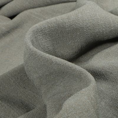 Tissu Lin lavé Viscose uni Gris - Par 10 cm