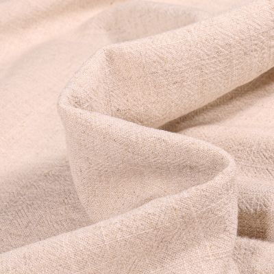 Tissu Lin lavé Viscose uni Beige clair - Par 10 cm