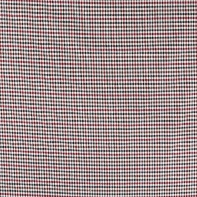 Tissu gabardine légère Petits carreaux Bordeaux et noirs sur fond Blanc cassé - Par 10 cm